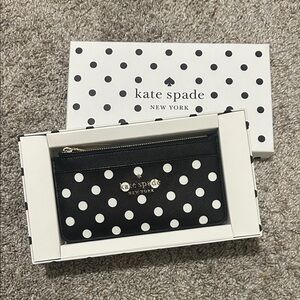 ♠️ kate spade Black and White Charming Dot Large Cardholder